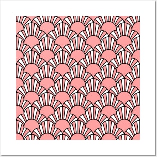 Art Deco Pattern no 32 - Pink Vintage Pattern Posters and Art